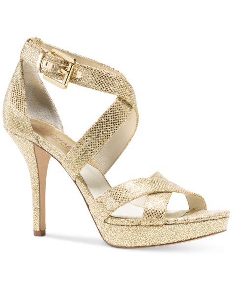 michael kors platform sandals gold